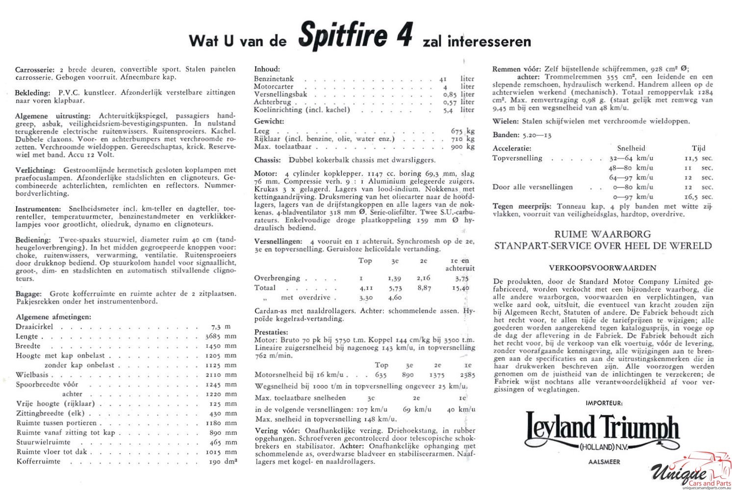 1964 Triumph Spitfire (Netehrlands) Brochure Page 7
